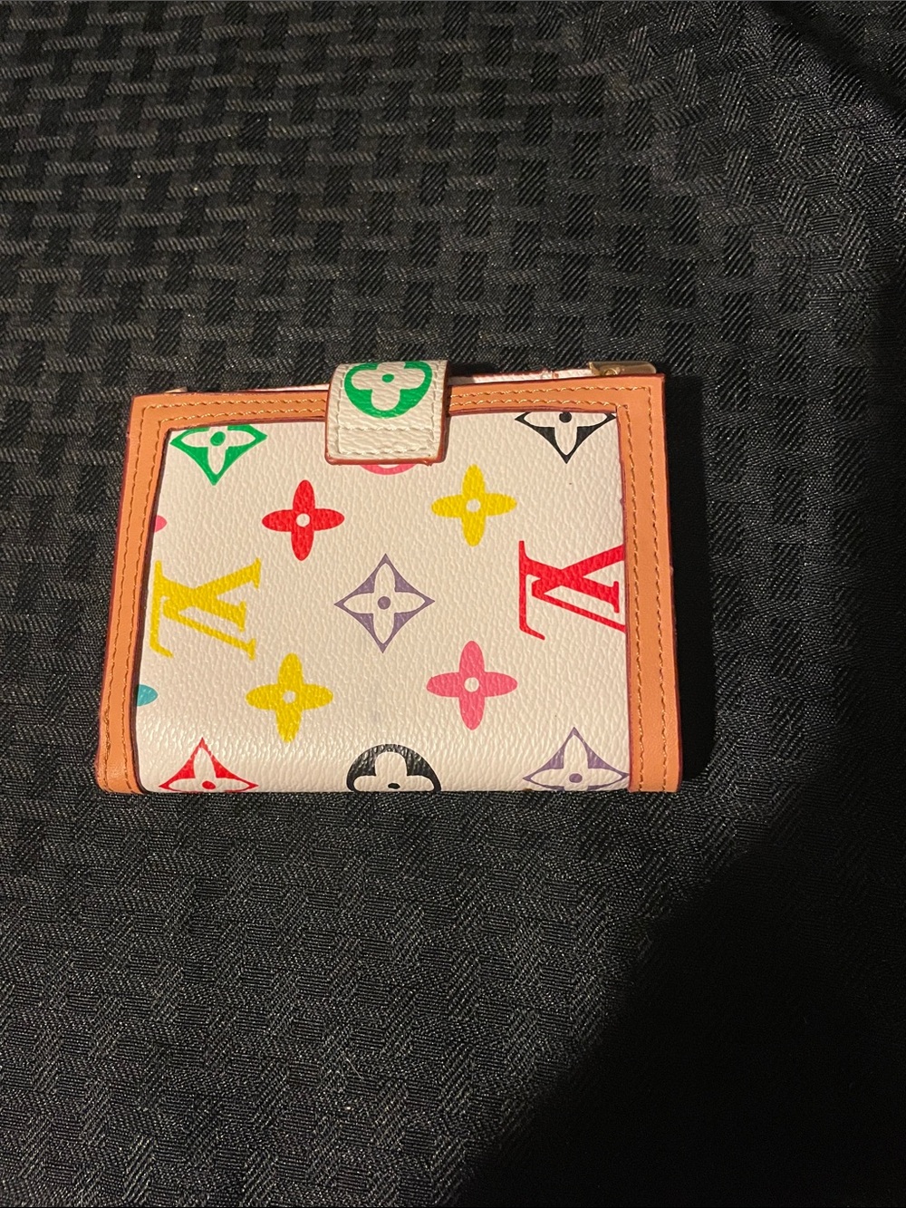White Multicolor Monogram Compact Snap Wallet/ like new - Picture 3 of 6